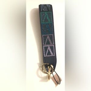 Victoria's Secret VS Bling Rhinestone Wristlet Strap Keychain Script Logo